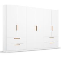 Rauch Drehtürenschrank "Skandi" 6-türig mit vier Schubladen - 271x54x210cm - braun - Holz