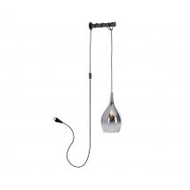 Paul Neuhaus Wandleuchte »Pilua« - 20x33x50cm - schwarz - Eisen / Glas