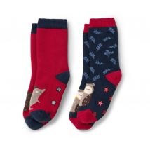 Tchibo - 2 Paar Kinder-Antirutsch-Socken - Gr. 27-30 - dunkelblau/jacquard