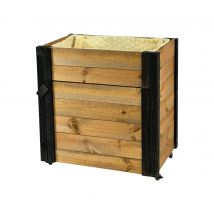 Dobar Hochbeet - 60x40x62cm - schwarz - Fichtenholz / Wolle