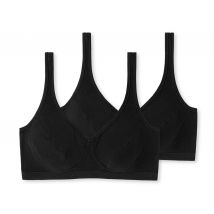 2 Schiesser Bustiers mit Cups und Bio-Baumwolle - Damen - Gr. 80C - schwarz
