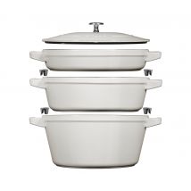 Staub Gusseisen-Kochtopfset »Stackable« - silber