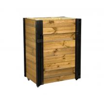 Dobar Hochbeet - 60x40x80cm - schwarz - Fichtenholz / Wolle