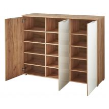 Tchibo - 3-türiger Schuhschrank »Telde« - 134x40x104cm - silber - Glas / Metall