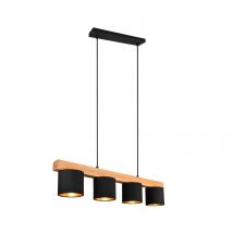 Trio Pendelleuchte »Cameron« - 75x12x150cm - schwarz - Holz