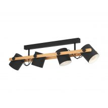 Eglo Deckenleuchte »Hornwood« - 100x19x27,5cm - schwarz - Holz / Stahl