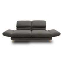 Domo 2-Sitzer »Malaga« - 180x98x92cm - dunkelgrau - Polyester / Holz / Vlies