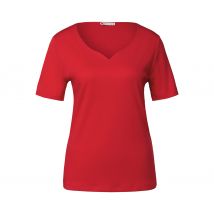 Street One Shirt mit Herzausschnitt - Damen - Gr. 46 - rot