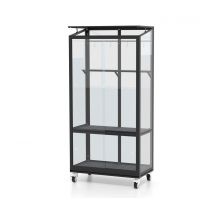 Vitavia Balkongewächshaus mit Rollfundament - 81x43x168cm - schwarz - Aluminium / Stahl / Glas