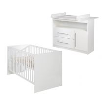 roba Kinderzimmer-Set »Maren« mit breiter Wickelkommode - 117x75x98cm - weiß - Holz / Metall