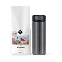 Kaffee-Geschenkset „Alltagsheld to go„ – 1x 1kg Omni-Roast Ganze Bohne und Kambukka Becher