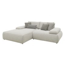 Domo Ecksofa »Bela« - 244x188x80cm - schwarz - Polyester / Baumwolle / Holz