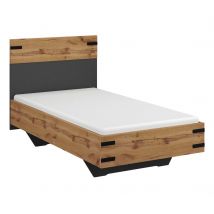 rauch Bett »Butte« - 95x207x101cm - grau - Holz / Metall