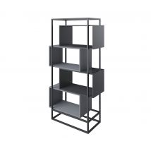 roba Minecraft Bücherregal mit 4 Fächern - 70x38x163,5cm - schwarz - Metall / Holz