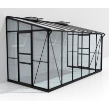 Vitavia Anlehngewächshaus - 386,5x201,5x221cm - schwarz - Aluminium / Glas / Polyvinylchlorid