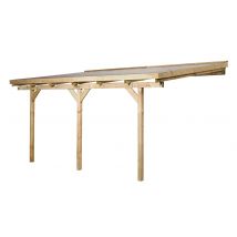 Weka Terrassenüberdachung - 424x257x266cm - naturfarben - Holz / Stahl