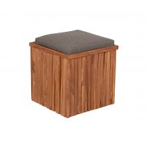 deVries Sitzhocker mit Stauraum - 45x45x45cm - taupe - Holz
