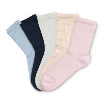 5 Paar Socken mit Ajour-Muster - Damen - Gr. 39-42 - weiß