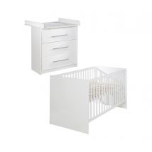 roba Kinderzimmer-Set »Maren« mit schmaler Wickelkommode - 88,5x75x98,5cm - weiß - Holz / Metall