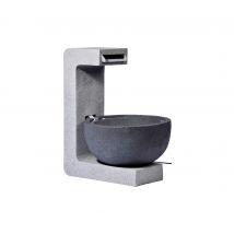Dobar Gartenbrunnen mit Schale - 52x44x65cm - grau - Polyresin