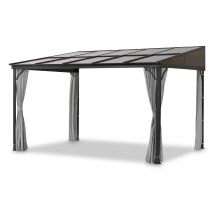 Leco Terrassenüberdachung - 400x300x214cm - anthrazit - Aluminium / Polyester / Polycarbonat