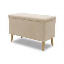 Domo Hocker »Kopenhagen« mit Staufach - 91x41x58cm - beige - Polyester / Polyamid / Holz