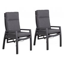 2 deVries Montana Alu-Dining-Sessel - 60x62x109cm - grau - Aluminium / Polyester / Polyurethan