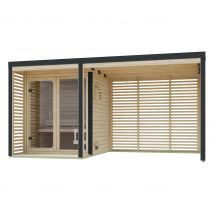 Karibu Saunahaus »Alice 1« mit Anbau - anthrazit