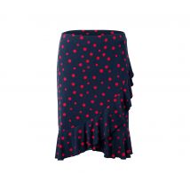 Tchibo - Jerseyrock in Wickeloptik - Damen - Gr. XL - dunkelblau/gepunktet