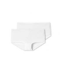2 Schiesser Shorts mit Bio-Baumwolle - Damen - Gr. 36 - weiß