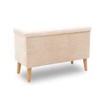 Domo Hocker »Kopenhagen« mit Staufach - 91x41x58cm - creme - Polyester / Holz / Holz