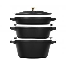 Staub Gusseisen-Kochtopf-Set - silber
