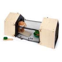 small foot Hasenstall mit Auslauf - braun