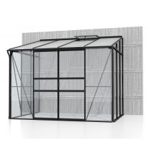 Vitavia Anlehngewächshaus - 262x201,5x221cm - schwarz - Aluminium / Glas / Polyvinylchlorid