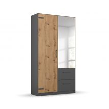 rauch Drehtürenschrank »Butte« - 92x57x197cm - grau - Holz