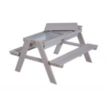 roba Kinder-Outdoor-Sitzgruppe »Picknick for 4« - 89x85,5x50cm - grau - Holz / Kunststoff