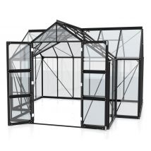 Vitavia Gewächshaus - 383x383x254cm - schwarz - Aluminium / Stahl / Glas