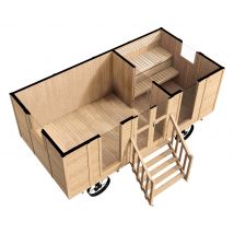 Weka Saunawagon M - 487x243x313cm - schwarz - Holz / Fichtenholz / Glas