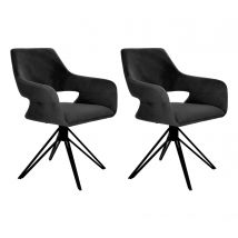 2 Eglo Stühle »Bulacan« - 60x58x86cm - schwarz - Kunststoff / Stahl / Polyester