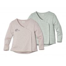 Tchibo - 2 Baumwoll-Jersey-Wickeljacken - Gr. 98/104 - hellgrün