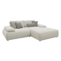 Domo Ecksofa »Bela« - 244x188x80cm - schwarz - Polyester / Baumwolle / Holz