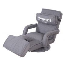 roba Minecraft Loungesessel mit Beinen und Armlehne - 62x60x80cm - grau - Holz / Polyester / Schaumstoff
