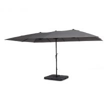 Leco Doppel-Sonnenschirm - 158x16x45cm - anthrazit - Aluminium / Polyester / Stahl