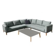 Leco Lounge-Ecke inkl. Tisch »Moss« - 284x284x62cm - anthrazit - Aluminium / Polyester / Schaumstoff