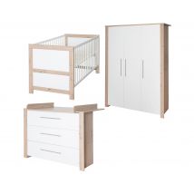 roba Kinderzimmerset »Malo« Bett - 76x144x82cm - weiß - Holz / Metall / Holz