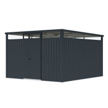 Karibu Metall-Gerätehaus - 343x343x220cm - anthrazit - Blech / Holz
