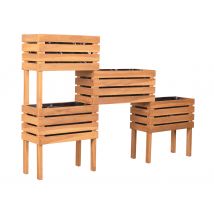 deVries Hochbeet - 180x30x120cm - naturfarben - Holz