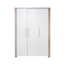 roba 3-türiger Kleiderschrank »Malo« - 135x52,5x190cm - weiß - Holz / Metall / Holz