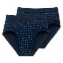 2 Schiesser Slips in Feinripp - Herren - Gr. M/5 - dunkelblau