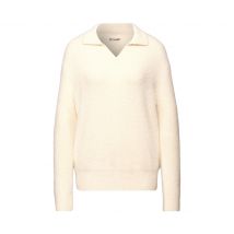 Street One Strickpullover mit Polokragen - Damen - Gr. 42 - beige